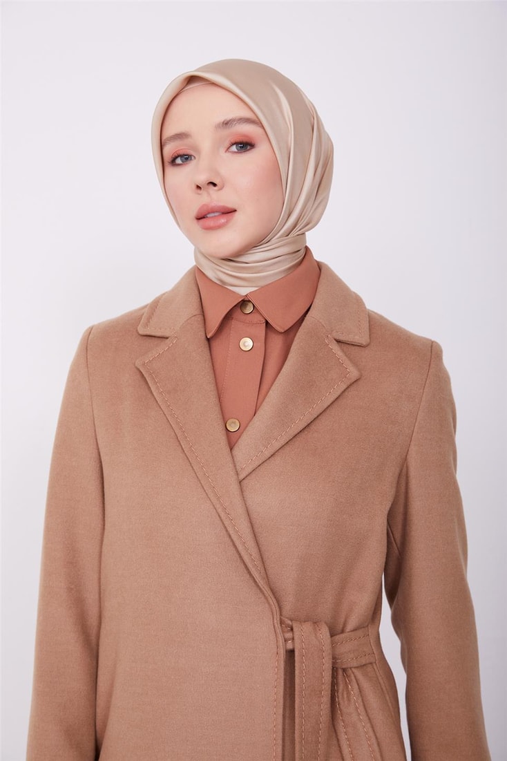 Armine Side Tie Coat 23K7220 Camel