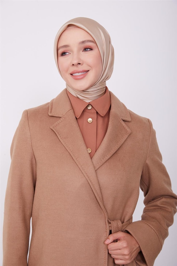 Armine Side Tie Coat 23K7220 Camel