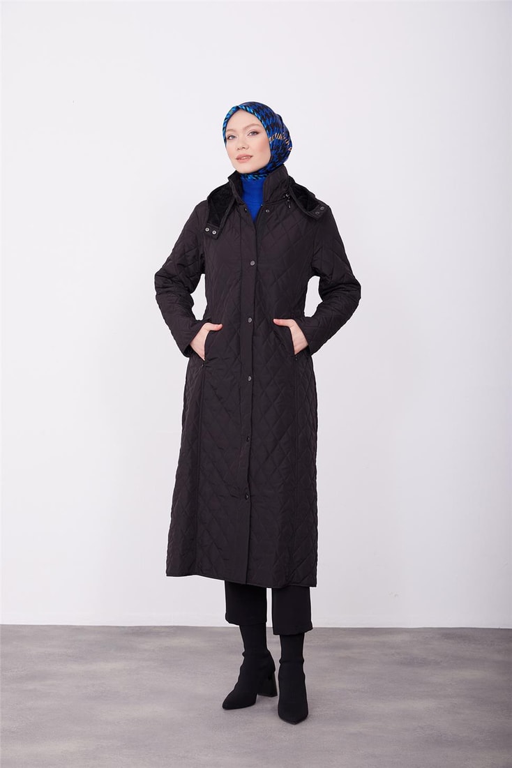 Armine Quilted Coat 23Kd8802 Black