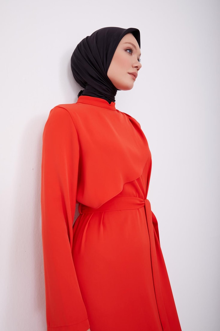 Armine Aller Detailed Dress 23K9725 Red