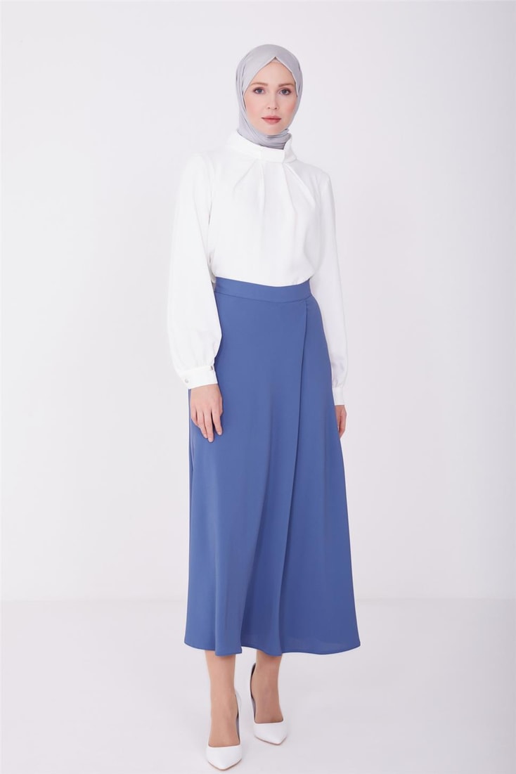 Armine Pleated Pleated Wide Skirt 23Y1418 Indigo