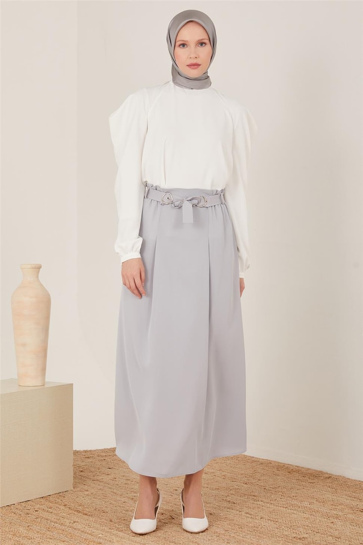 Armine Belt Elastic and Adjustable Skirt 23Y1421 Gray