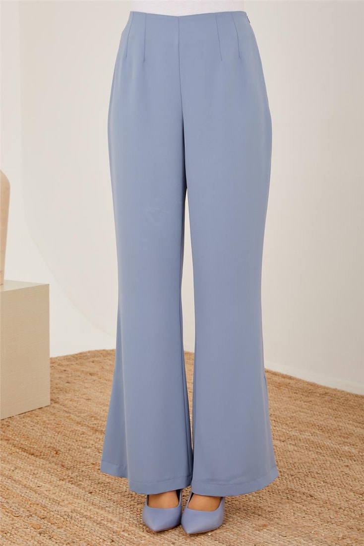 Armine Side Slit High Waist Trousers 23Y2401 Gray Blue