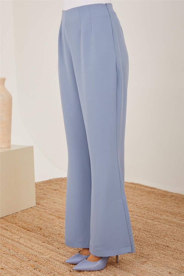 Armine Side Slit High Waist Trousers 23Y2401 Gray Blue