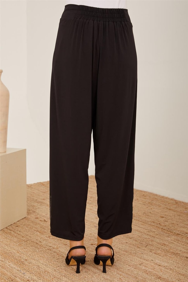Armine Chain Stripe Knitted Trousers 23Y2406 Black