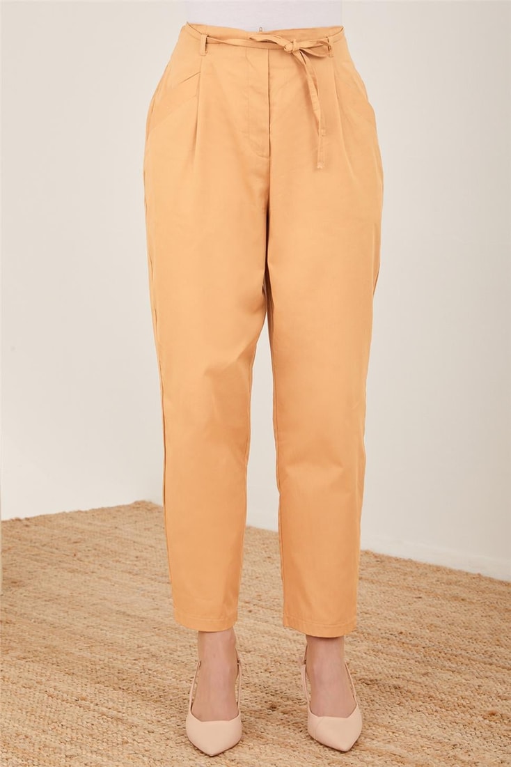 Armine Elastic Back Cotton Trousers 23Y2409 Camel