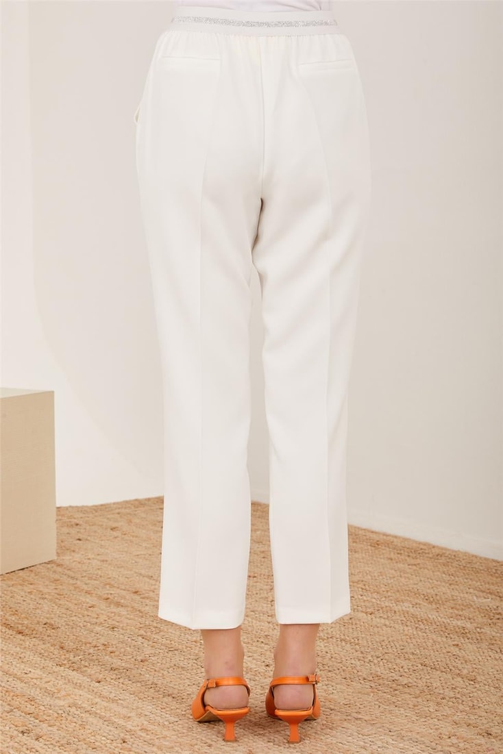 Armine Glittery Elastic Back Trousers 23Y2437 Ecru