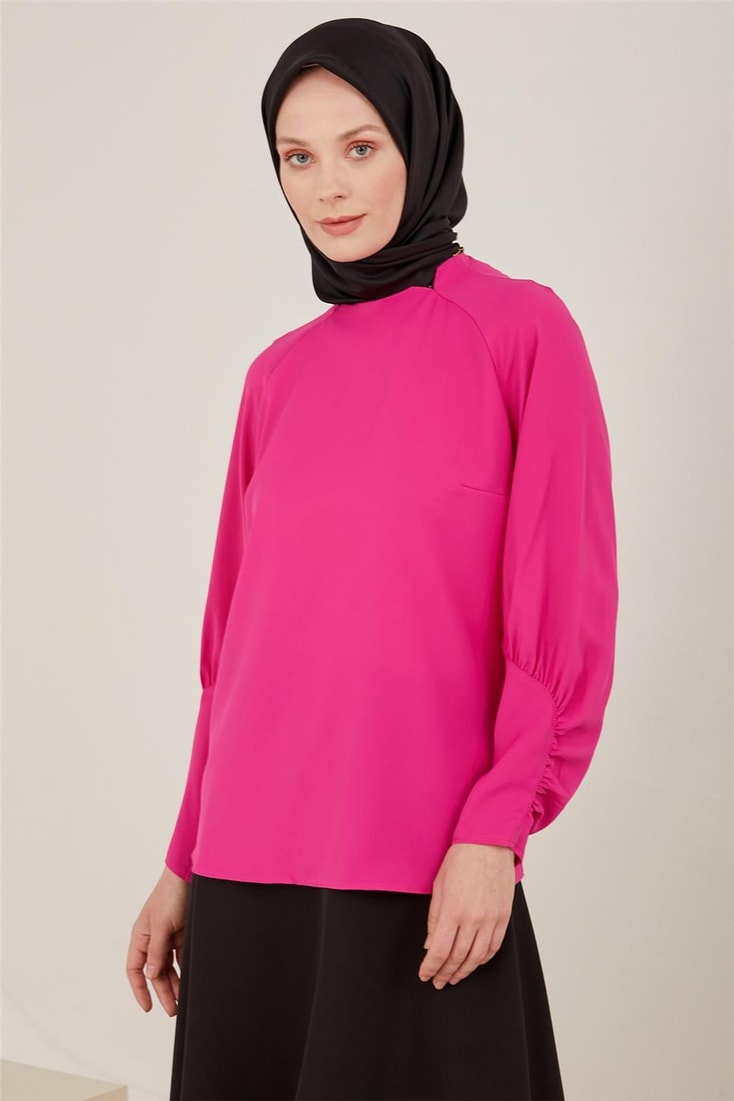Armine Sleeve Gathered Detail Blouse 23Y3230 Orchid