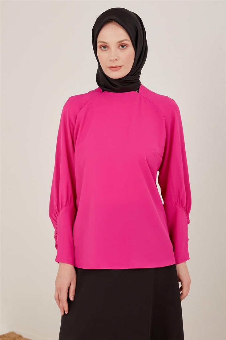 Armine Sleeve Gathered Detail Blouse 23Y3230 Orchid