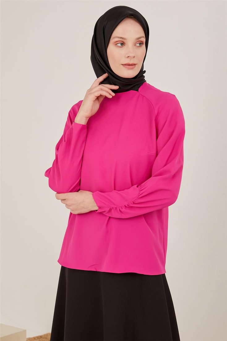 Armine Sleeve Gathered Detail Blouse 23Y3230 Orchid