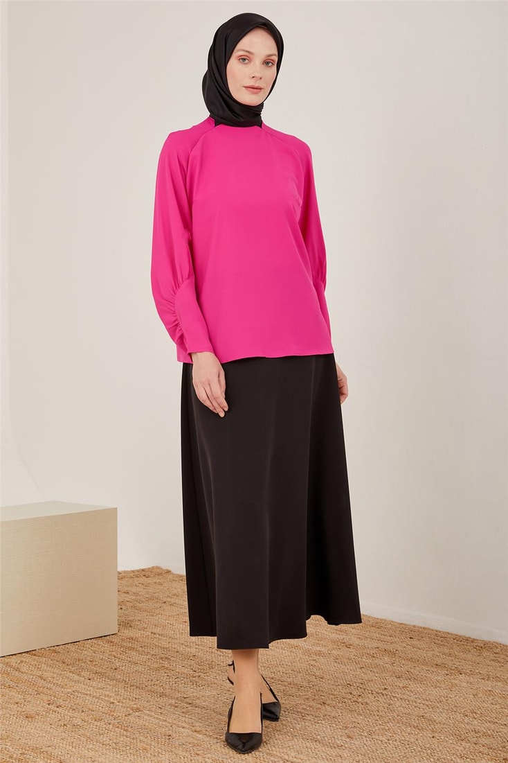 Armine Sleeve Gathered Detail Blouse 23Y3230 Orchid
