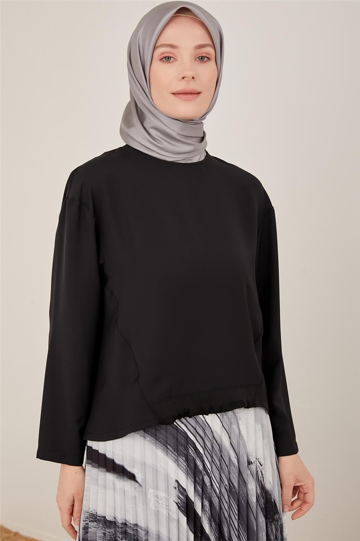 Armine Front Rib Detailed Blouse 23Y3306 Black