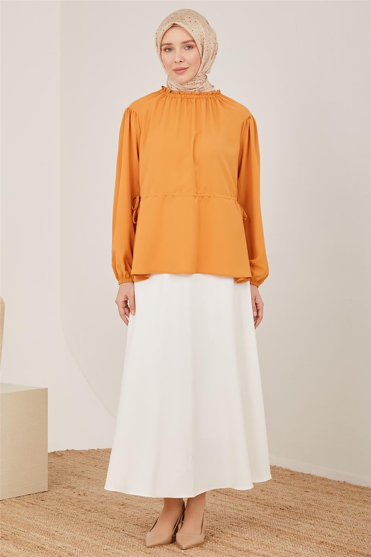 Armine Adjustable Waist Blouse 23Y3331 Caramel