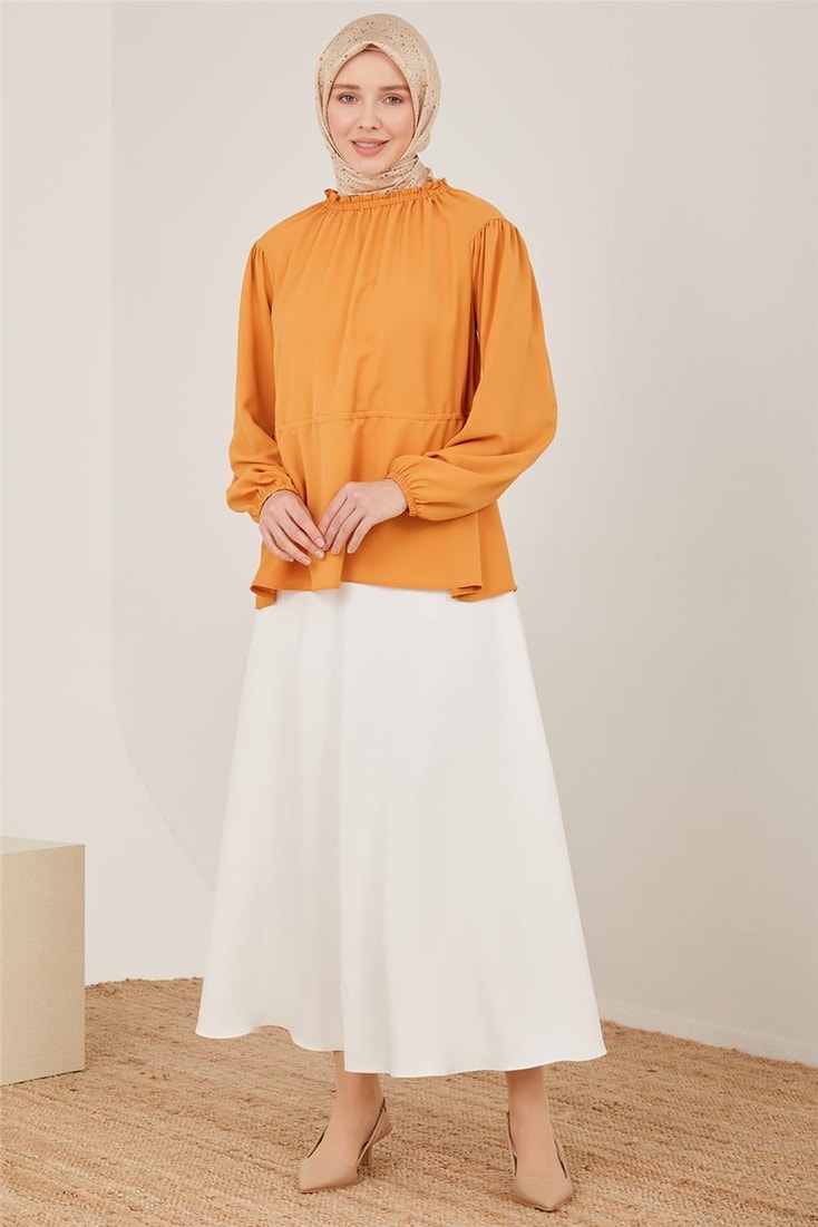 Armine Adjustable Waist Blouse 23Y3331 Caramel