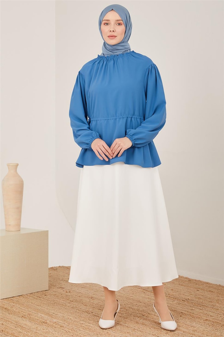 Armine Adjustable Waist Blouse 23Y3331 Marine
