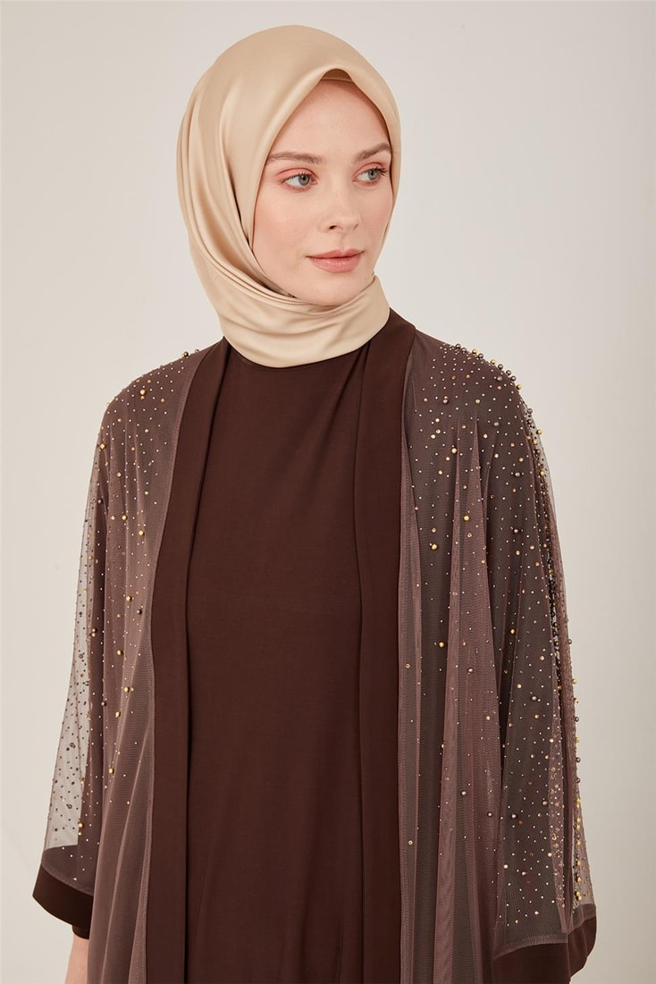 Armine Abiye Elbise 23Yd3346 Kahverengi