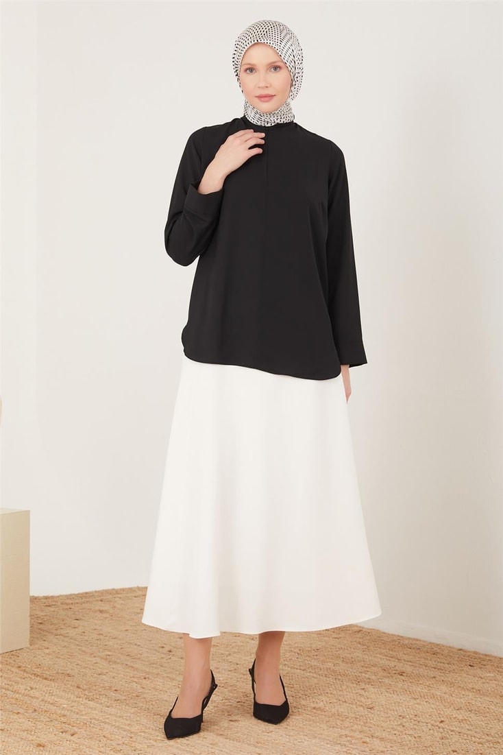 Armine Front Hidden Zipper Detail Blouse 23Y3359 Black