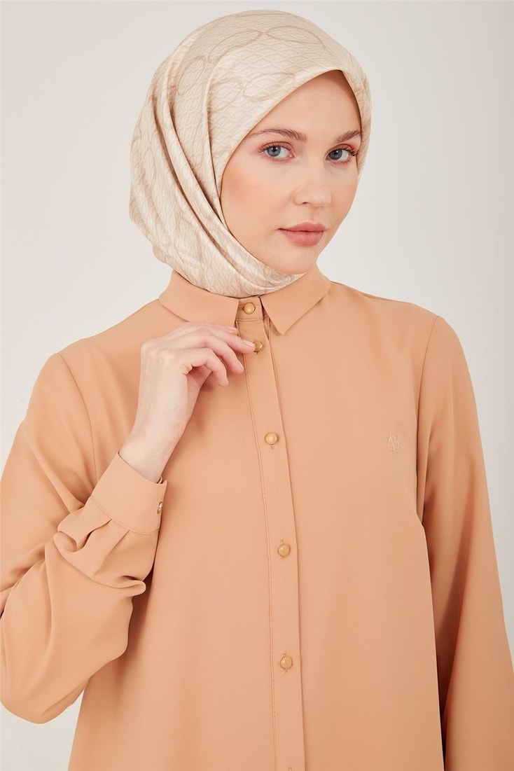 Armine Uzun Kollulogolu Tunik 21Kh411 Camel