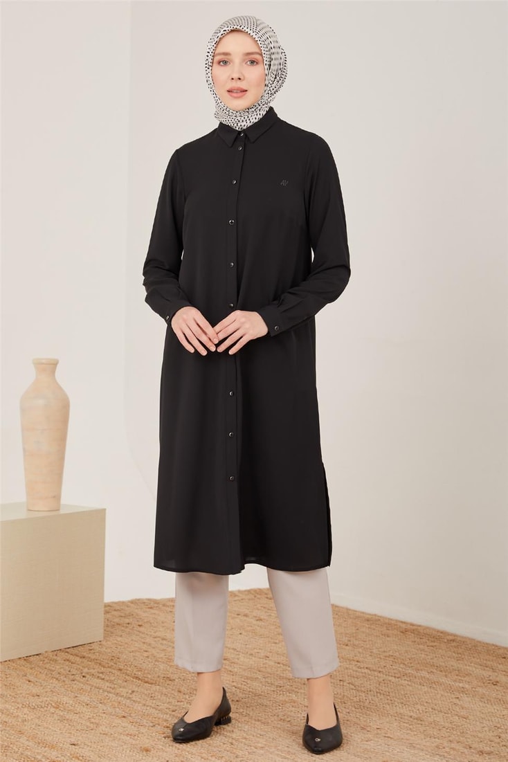 Armine Uzun Kollulogolu Tunik 21Kh411 Siyah