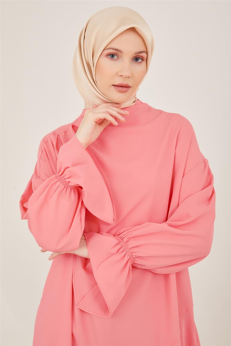 Armine Etek Ucu Volanlı Tunik 23Y4423 Şeker Pembe