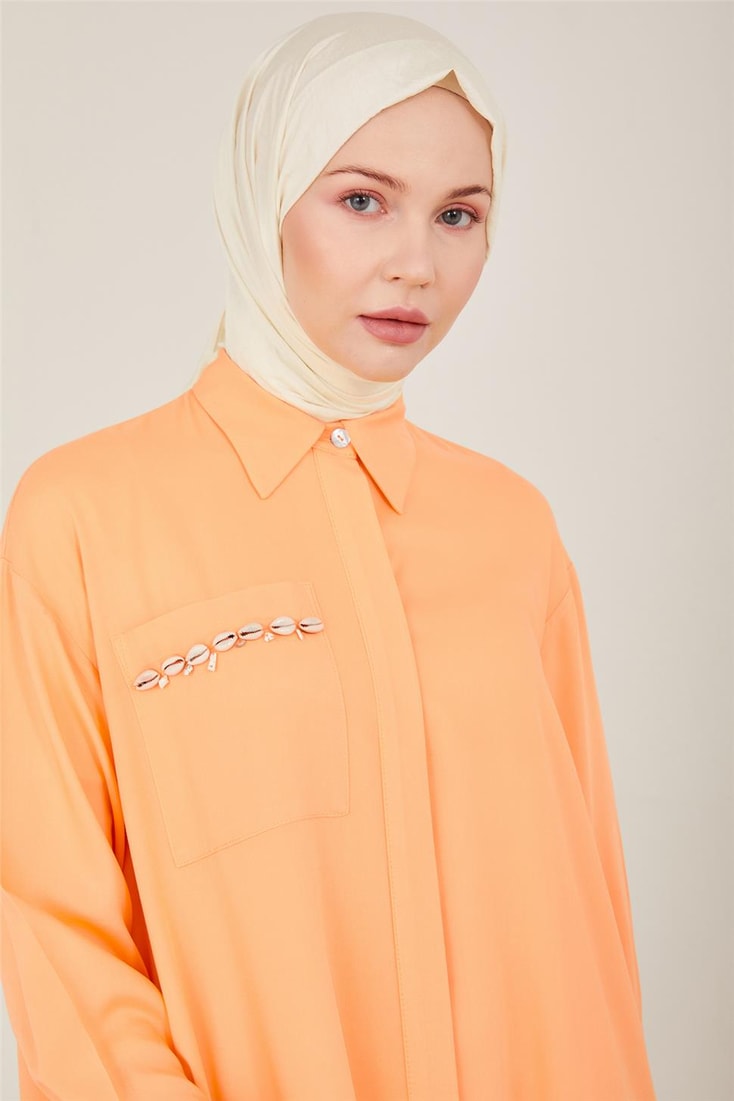 Armine Naturel Kumaştan Dökümlü Tunik 23Y4433 Mango