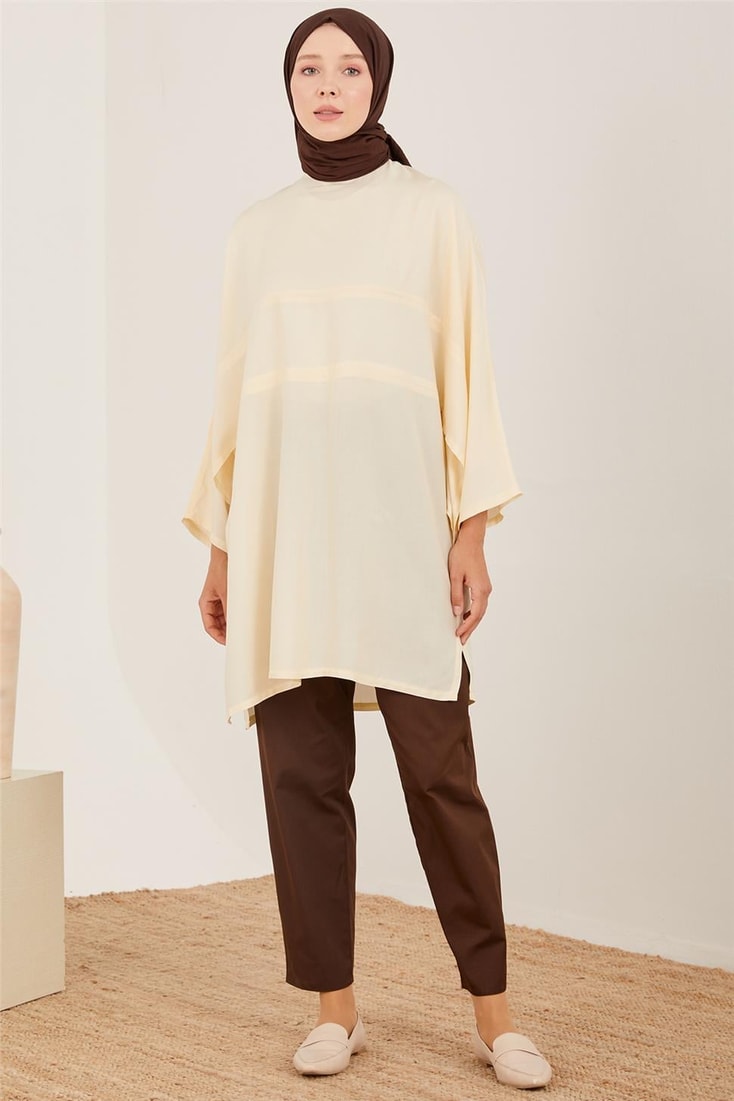 Armine Kimono Kollu Naturel Tunik 23Y4435 Aytaşı