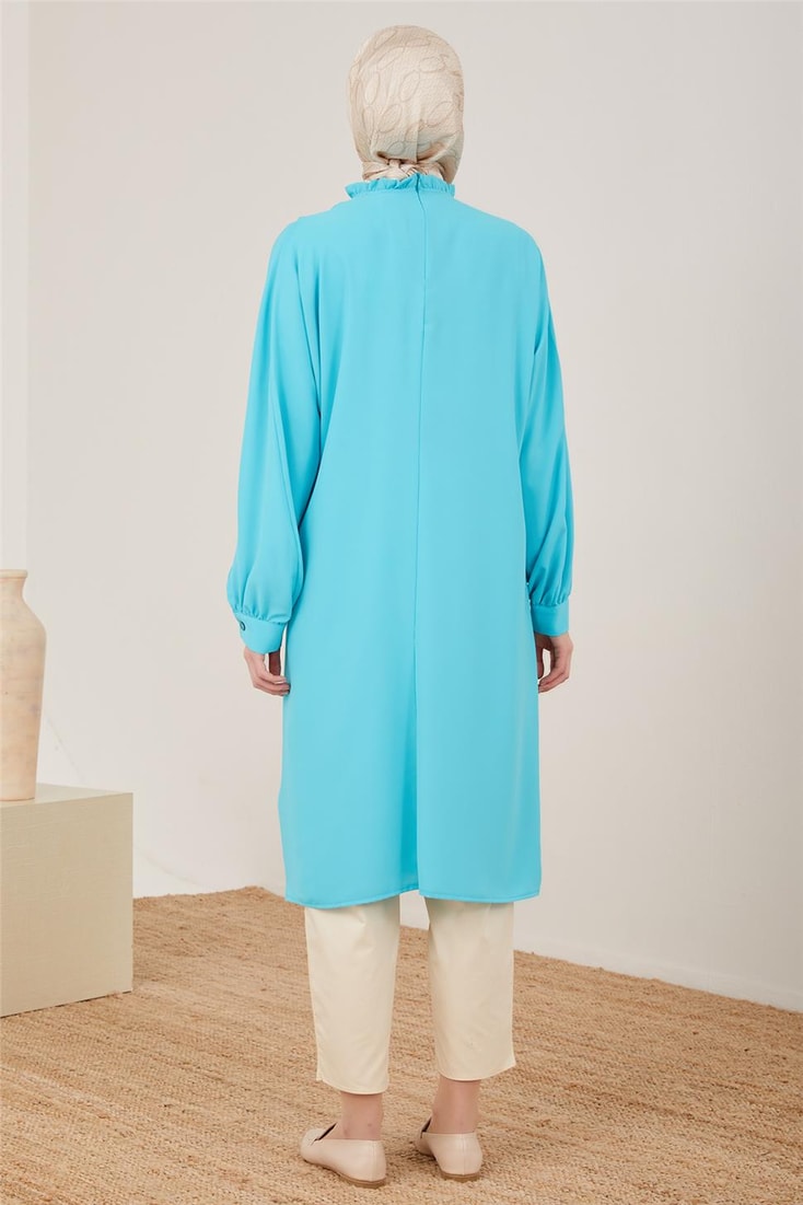 Armine Önü Büzgülü Ve Robalı Tunik 23Y4451 Aqua