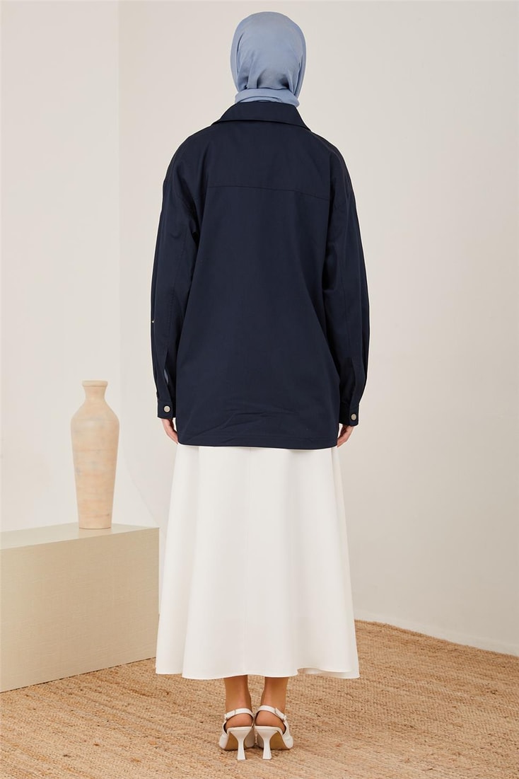 Armine Gabardin Ceket 23Y5803 Lacivert