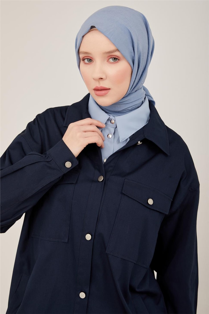 Armine Gabardin Ceket 23Y5803 Lacivert