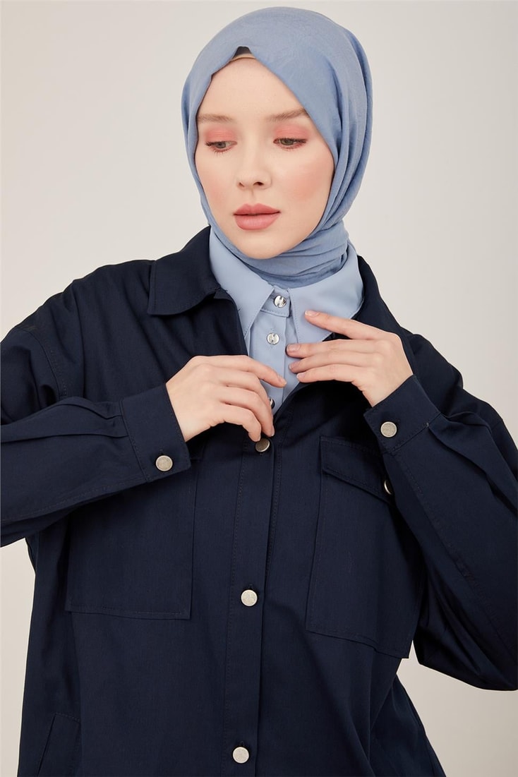 Armine Gabardin Ceket 23Y5803 Lacivert