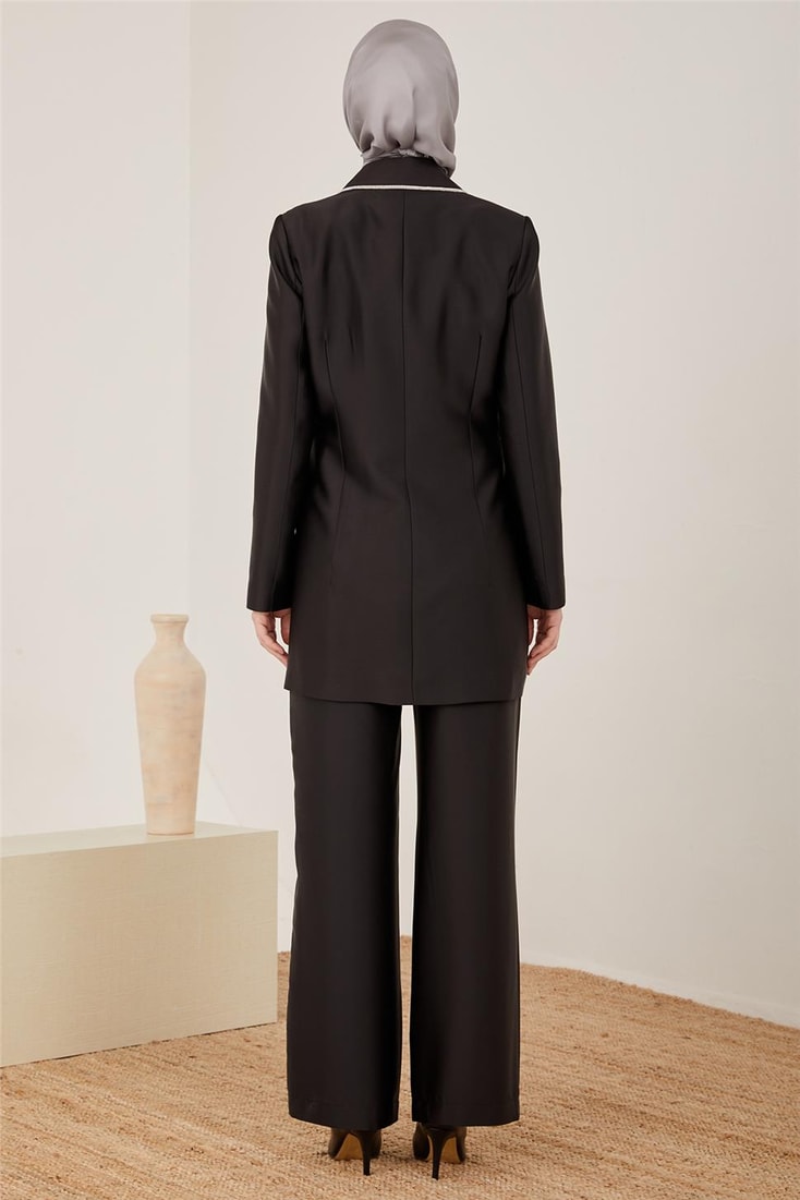 Armine Stone Belted Evening Dress Suit 23Y6629 Black