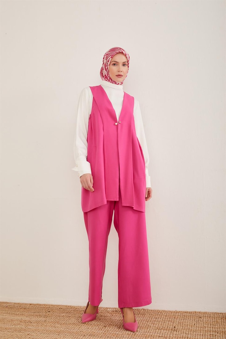 Armine Pleated Detailed Trouser Vest Suit 23Y6630 Orchid