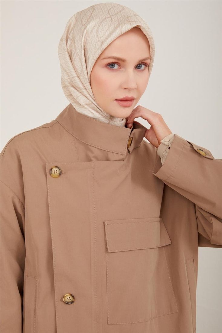 Armine Large Pocket Cotton Coat 23Y7000 Camel