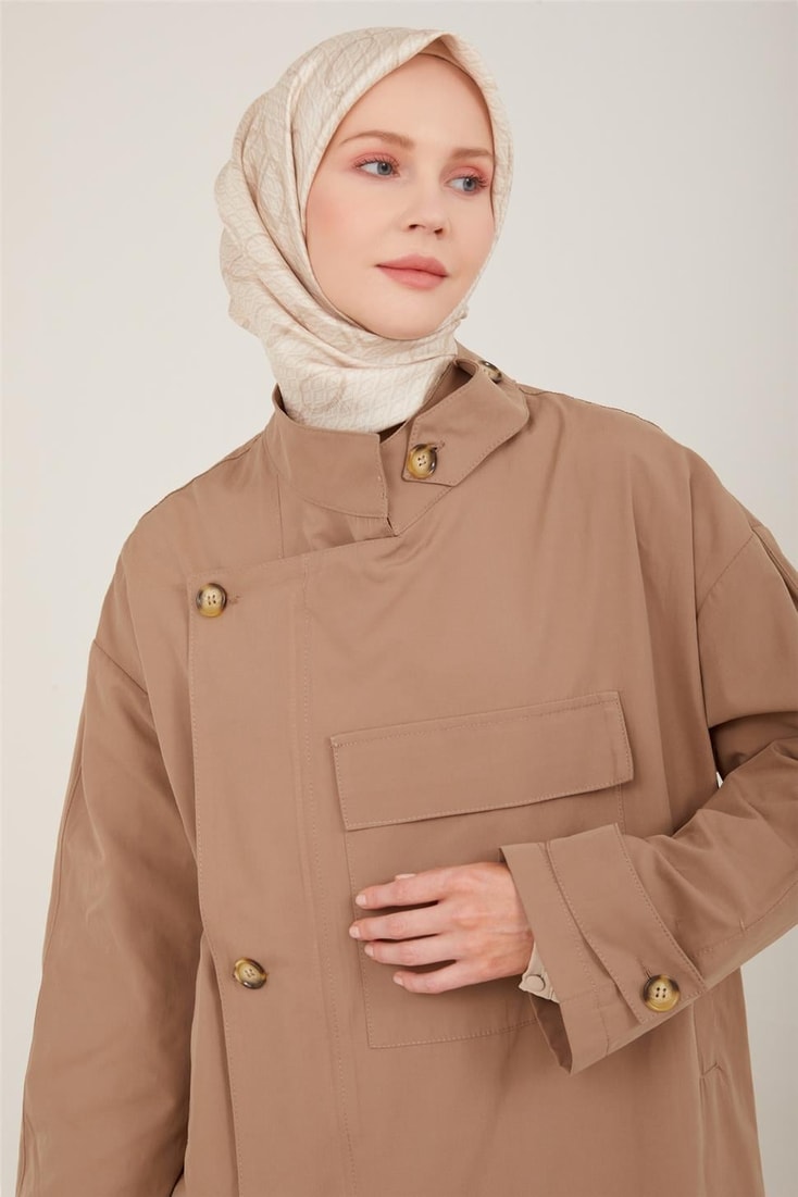 Armine Large Pocket Cotton Coat 23Y7000 Camel