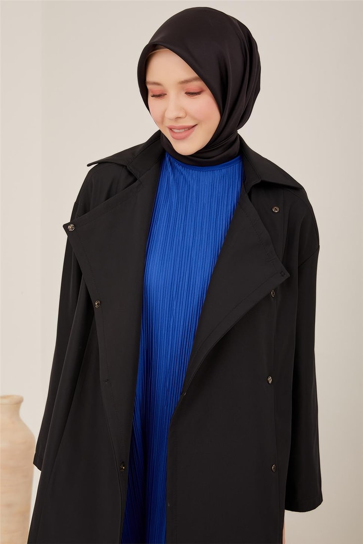 Armine Double Fleece Snap Cloak 23Y7009 Black