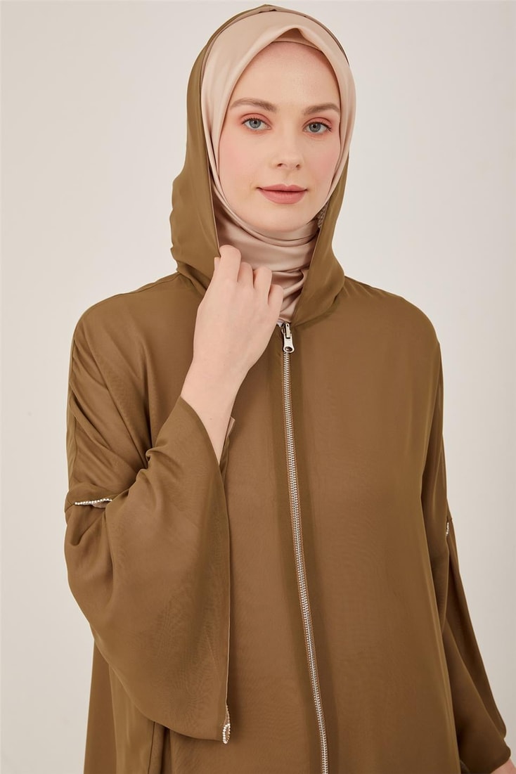 Armine Double Sided Stoned Arm Abaya 23Y8401 Mink