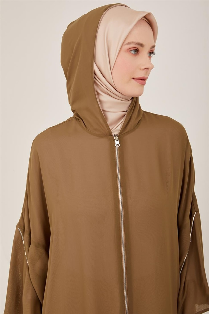 Armine Double Sided Stoned Arm Abaya 23Y8401 Mink