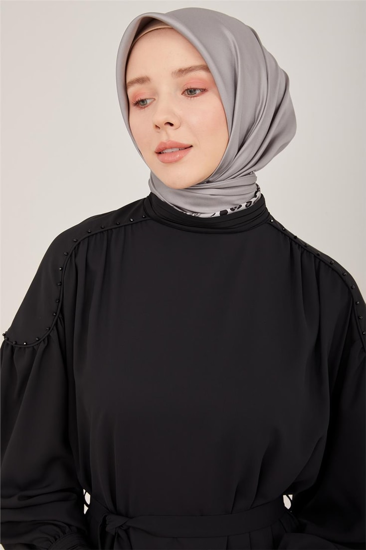 Armine Manşeti Piliseli Abiye Elbise 23Y9617 Siyah