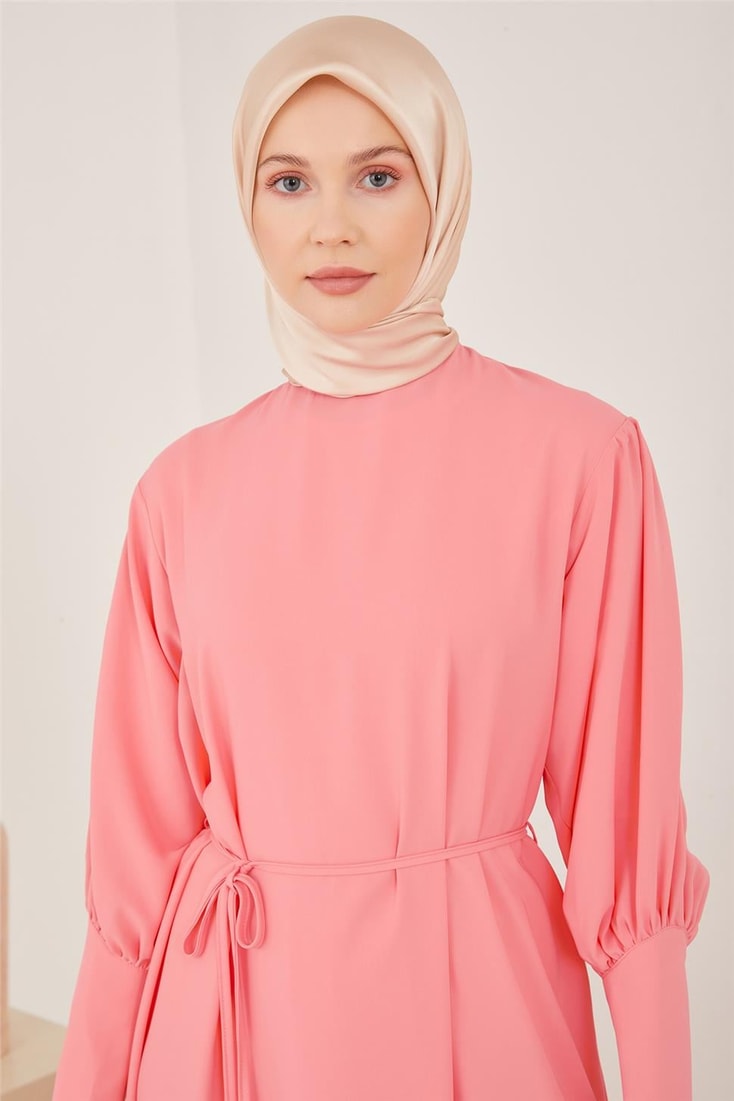 Armine Uzun Manşetli Elbise 23Y9647 Şeker Pembe