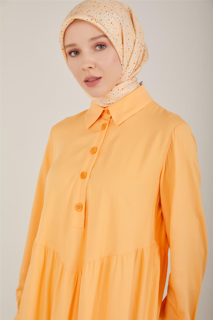 Armine Üçgen Büzgülü Viskon Elbise 23Y9666 Mango