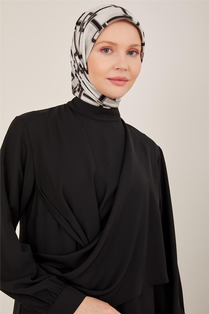 Armine Önü Drapeli Asimetrik Elbise 23Y9674 Siyah