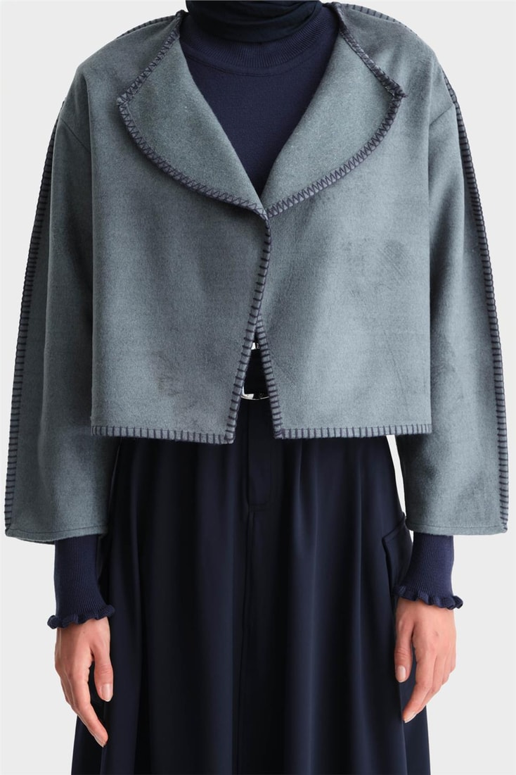 Armine Shepherd Stitched Cardigan 24K5715 Foggy Blue