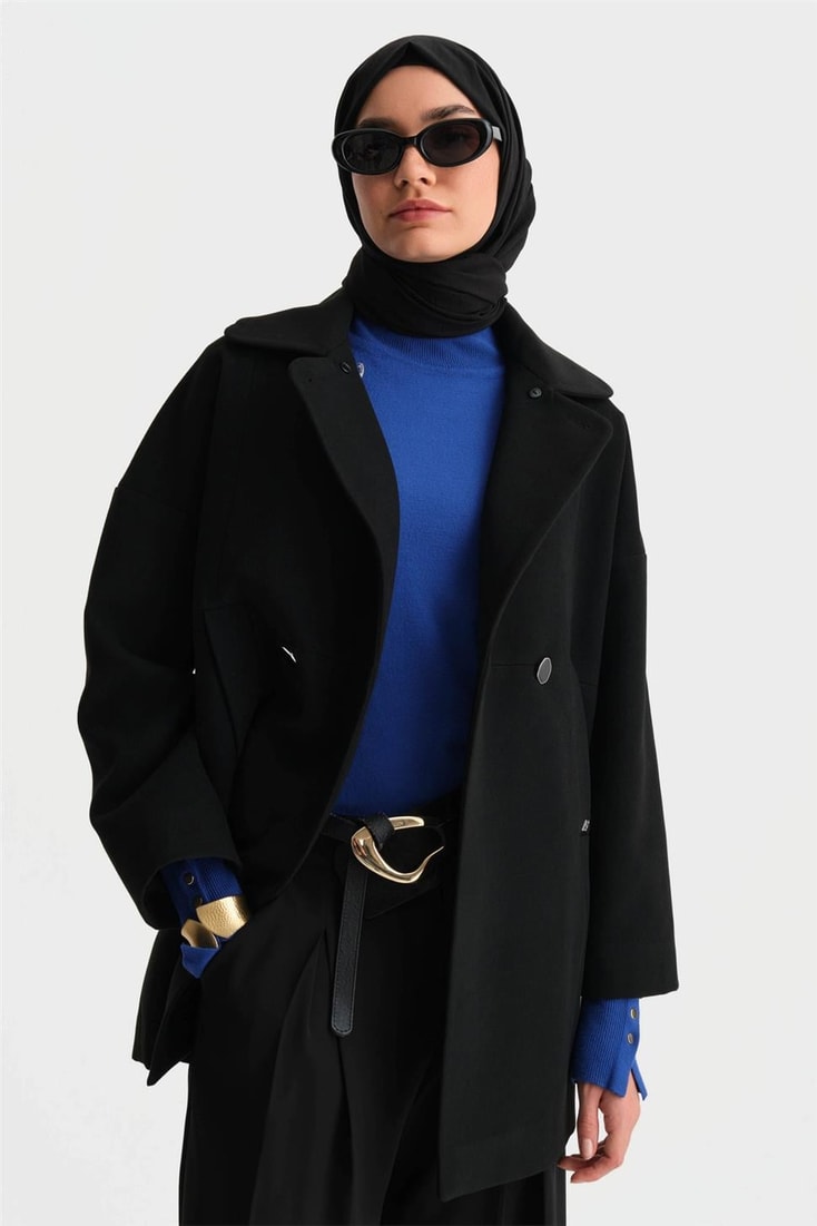 Armine Portable Furry Short Coat 24K7601 Black
