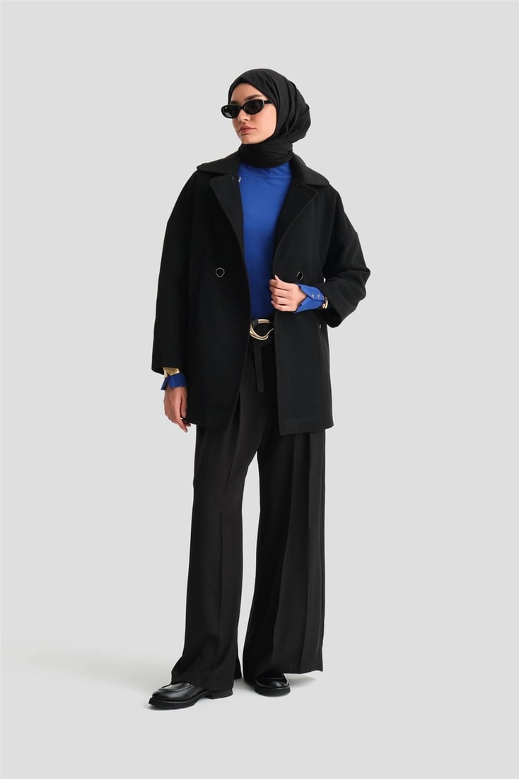 Armine Portable Furry Short Coat 24K7601 Black