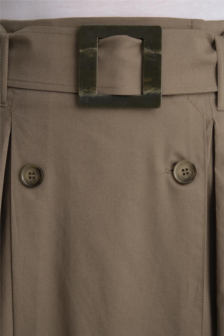 Armine Double Button Cotton Skirt 24Y1601 Khaki