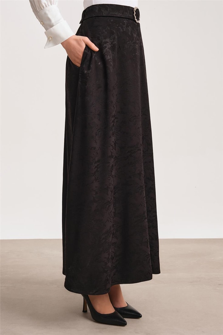 Armine Jacquard Viscose Skirt 24Y1609 Black