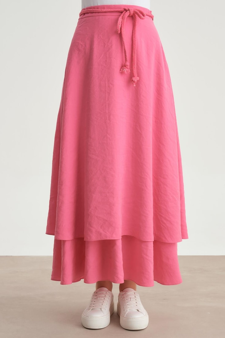 Armine Knit Belted 2 Layer Skirt 24Y1613 Orchid