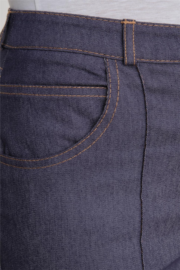 Armine Front Stitch Detail Denim Look Trousers 24Y2610 Navy Blue