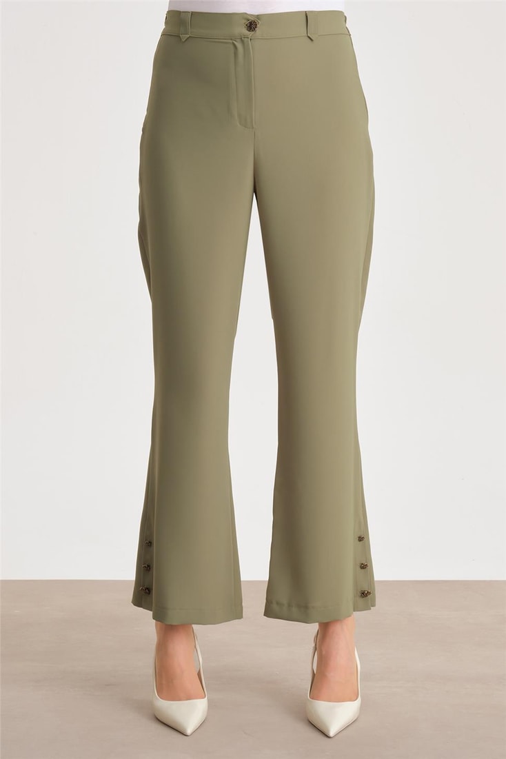 Armine Buttoned Flare Trousers 24Y2611 Green