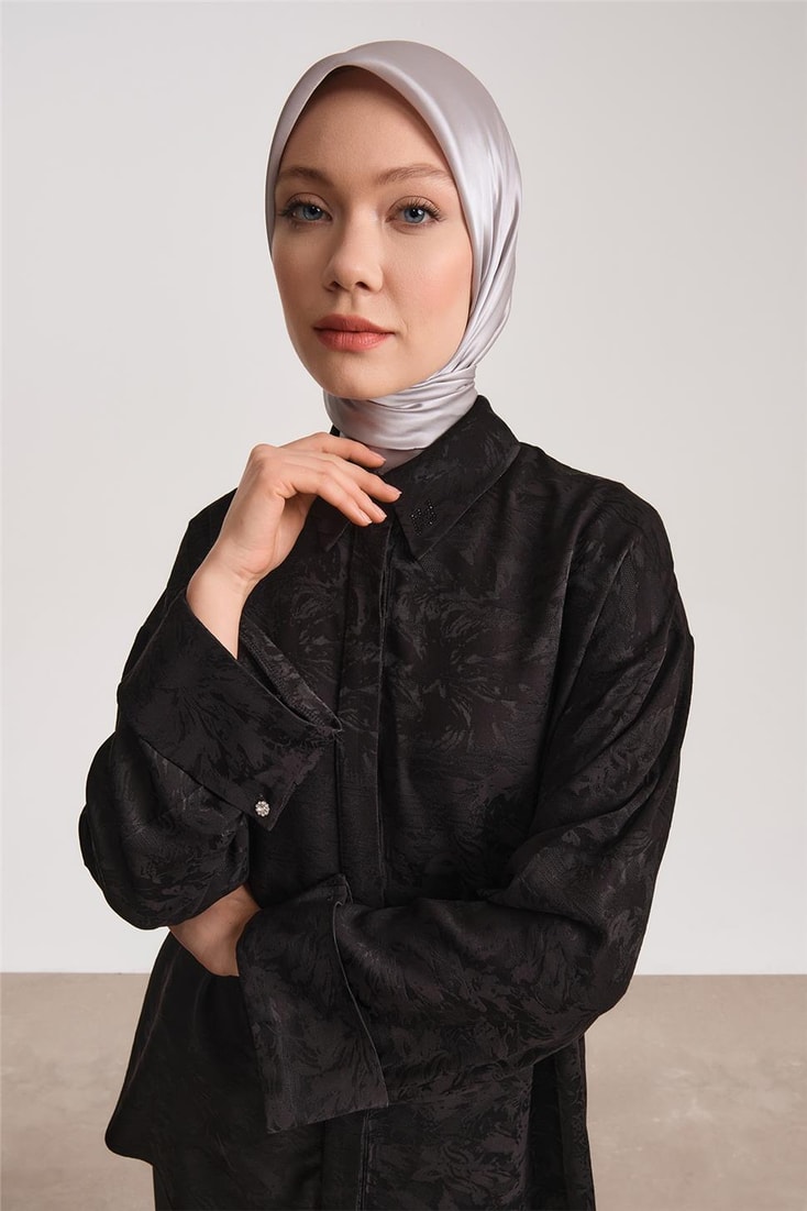 Armine Jacquard Viscose Shirt 24Y3511 Black